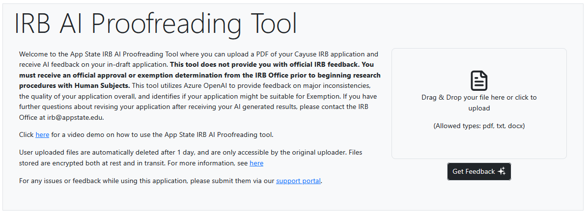 IRB Proofreading tool example
