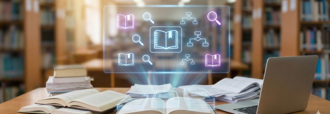 Books in a library for NotebookLM.