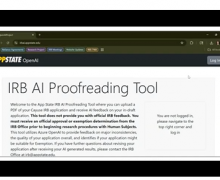 IRB AI Proofreading Tool website.