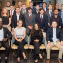 The fall 2024 student cohorts of App State’s Master of Business Administration (MBA) and Master of Science in applied data analytics (MSADA) programs, along with MBA and MSADA program faculty, are pictured in Peacock Hall, which houses the university’s nationally recognized Walker College of Business. Photo by Sabrina Cheves