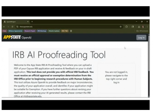 IRB AI Proofreading Tool website.