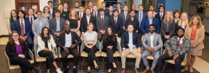 The fall 2024 student cohorts of App State’s Master of Business Administration (MBA) and Master of Science in applied data analytics (MSADA) programs, along with MBA and MSADA program faculty, are pictured in Peacock Hall, which houses the university’s nationally recognized Walker College of Business. Photo by Sabrina Cheves