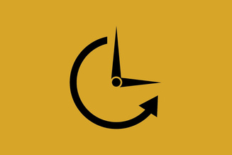 Circular clock with arrow, symbolizing AI impact over time, efficiency, and continuous progress.